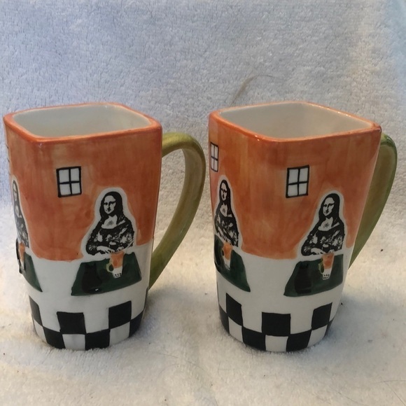 Frangelico & Coffee Mona Lisa Coffee Mugs Set of 2 - Picture 1 of 7
